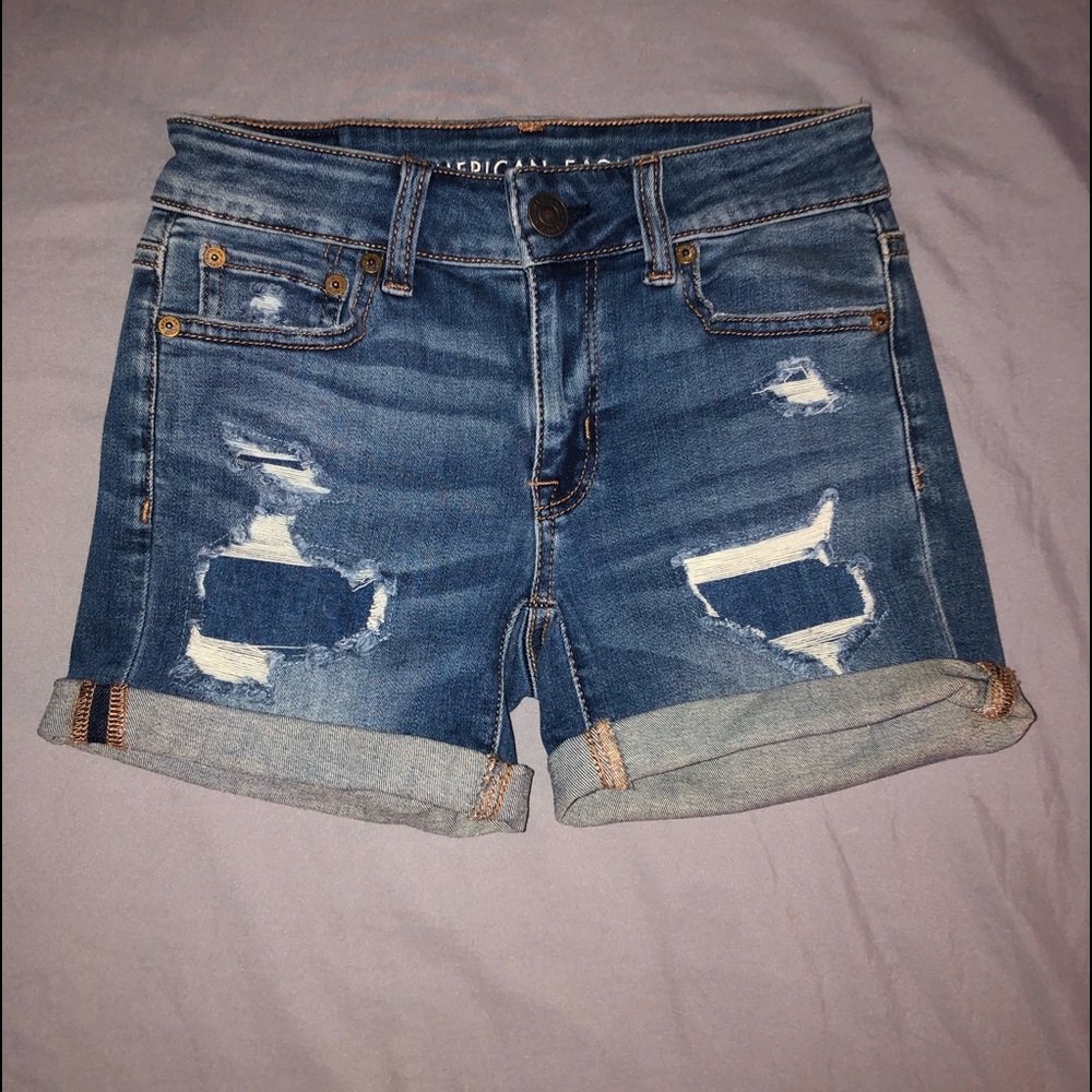American Eagle Midi Distressed Shorts